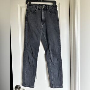Stradivarius Mom Slim Fit Jeans Size 4 Gray Black Washed Out Style